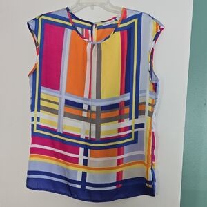 Liz Claiborne Multicolor Geometric Blouse